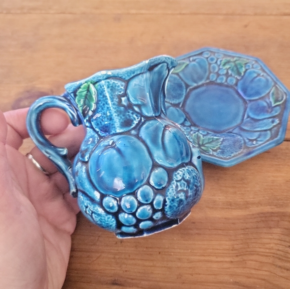 Vintage MCM Inarco Mood Indigo Small Fruit Pitcher & Plate - Picture 2 of 10